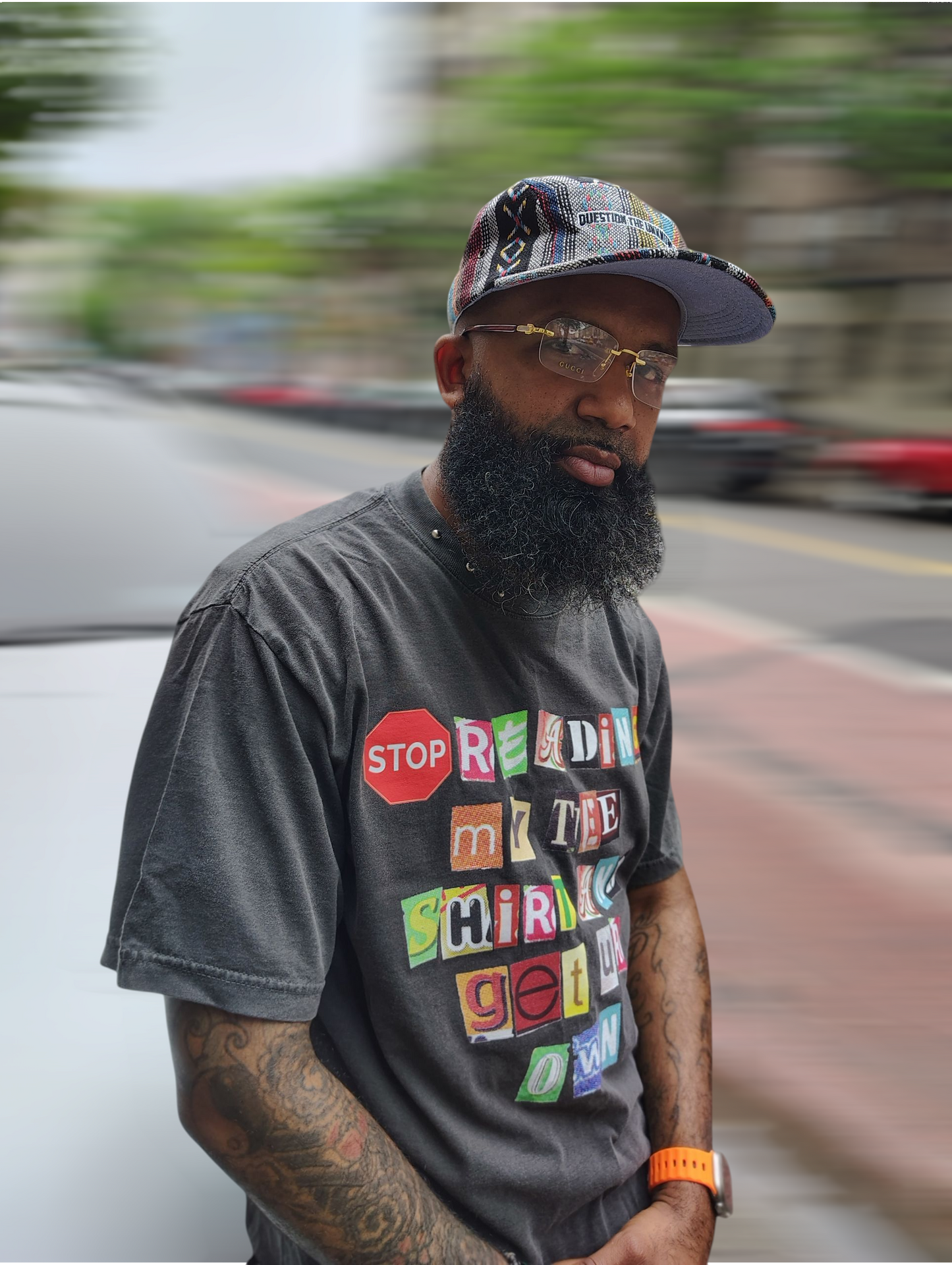 Black Magazine print Tee